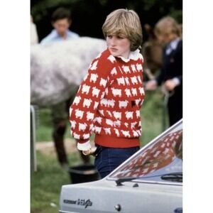 WARM & WONDERFUL Size SMALL WOMEN DIANA EDITION SHEEP SWEATER, WOOL BLEND